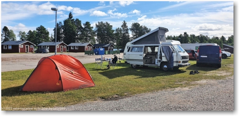 unser stellplatz auf dem kraja camping arjeplog