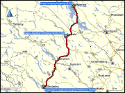 karte und hoehenprofil der fahrt von arjeplog nach vilhelmina