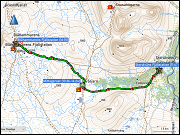 karte und hoehenprofil der wanderung von der storulvans fjaellstation zur blahammarens fjaellstation