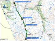karte und hoehenprofil der wanderung von der blahammarens fjaellstation zur sylarnas fjaellstation
