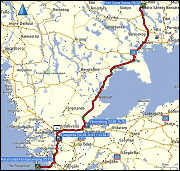 karte und hoehenprofil der fahrt von sunne nach marstrand sowie der kurzwanderungen bei marstrand