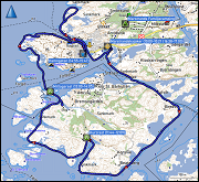 karte der kajaktour bei marstrand