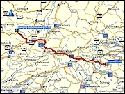 karten und hoehenprofile der fahrt von daheim zum camping du schlossberg bei kruth sowie der wanderung um den lac de kruth-wildenstein