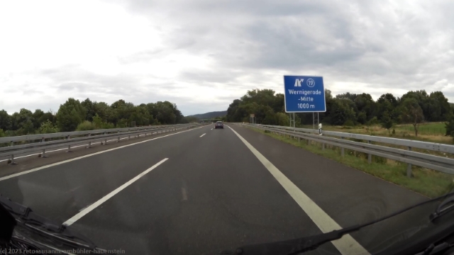 ausfahrt wernigerode-mitte im verlauf der A36