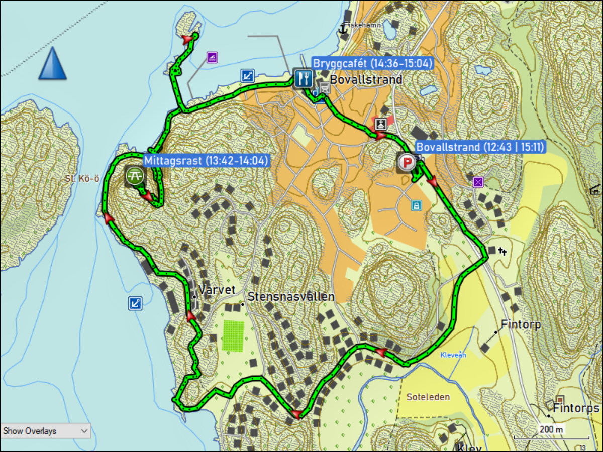 wegstrecke der rundwanderung bei bovallstrand