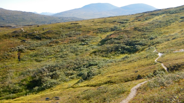 wanderweg ueber die nordwestliche flanke des padjelanta