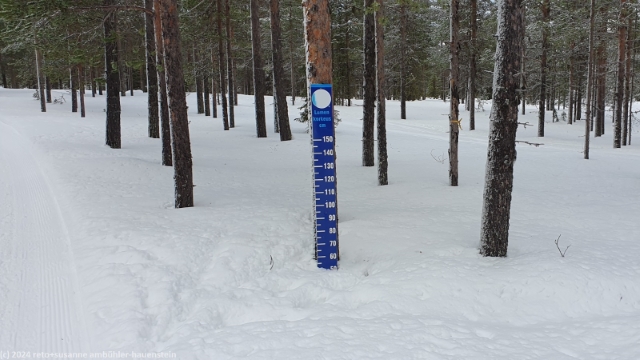 schneemeter an der loipe kaetkaen kierros bei levi