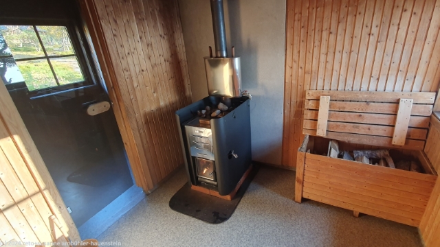 ofen in der sauna bei der rogenstugan
