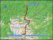 karte der fahrt vom nissan autoverleih in nagoya nach gujo hachiman sowie karte der fussmaersche in gujo hachiman