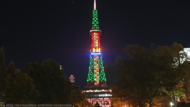 beleuchteter TV tower in sapporo