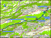 karte und hoehenprofil der wanderung vom hotel balsthal, SO zum hotel weissenstein, SO