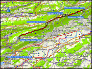 karte der wanderung vom hotel weissenstein, SO zur bushaltestelle place du cerf in plagne, BE; uebernachtung im 'B&B im herzen von biel'
