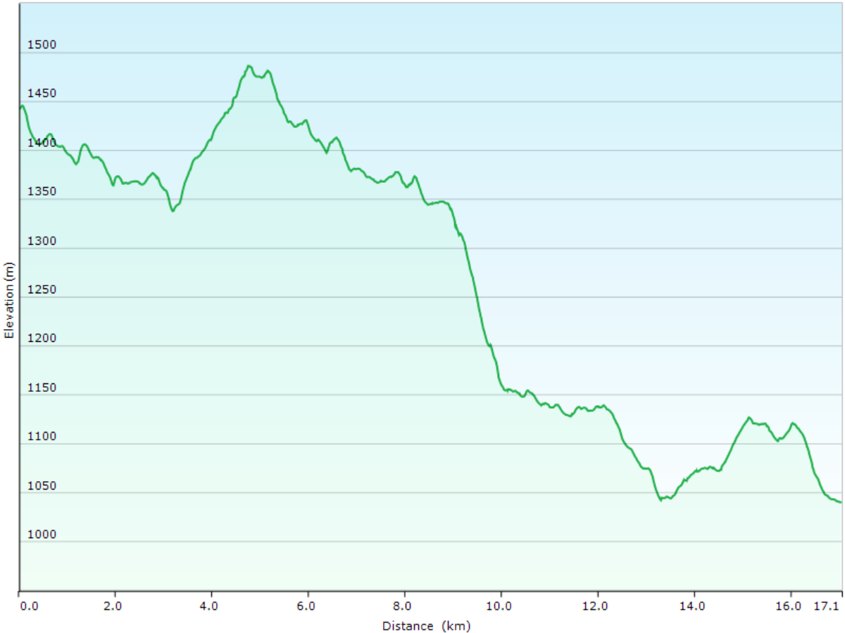 hoehenprofil der wanderung vom hotel restaurant du marchairuz, VD zum studio "au rayon de soleil" in st. cergue, VD