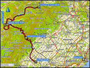 karte der wanderung vom studio "au rayon de soleil" in st. cergue, VD zur bushaltestelle la rippe village, VD